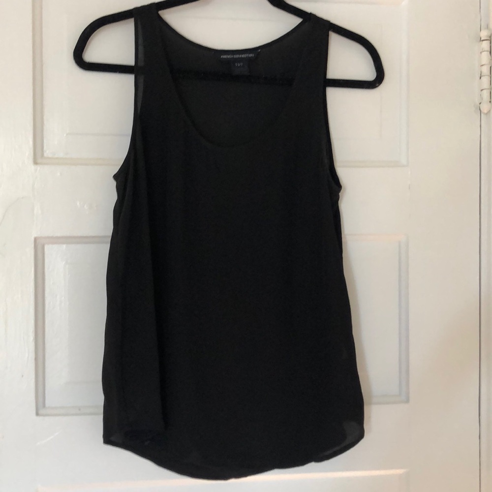 French Connection black silk tank top